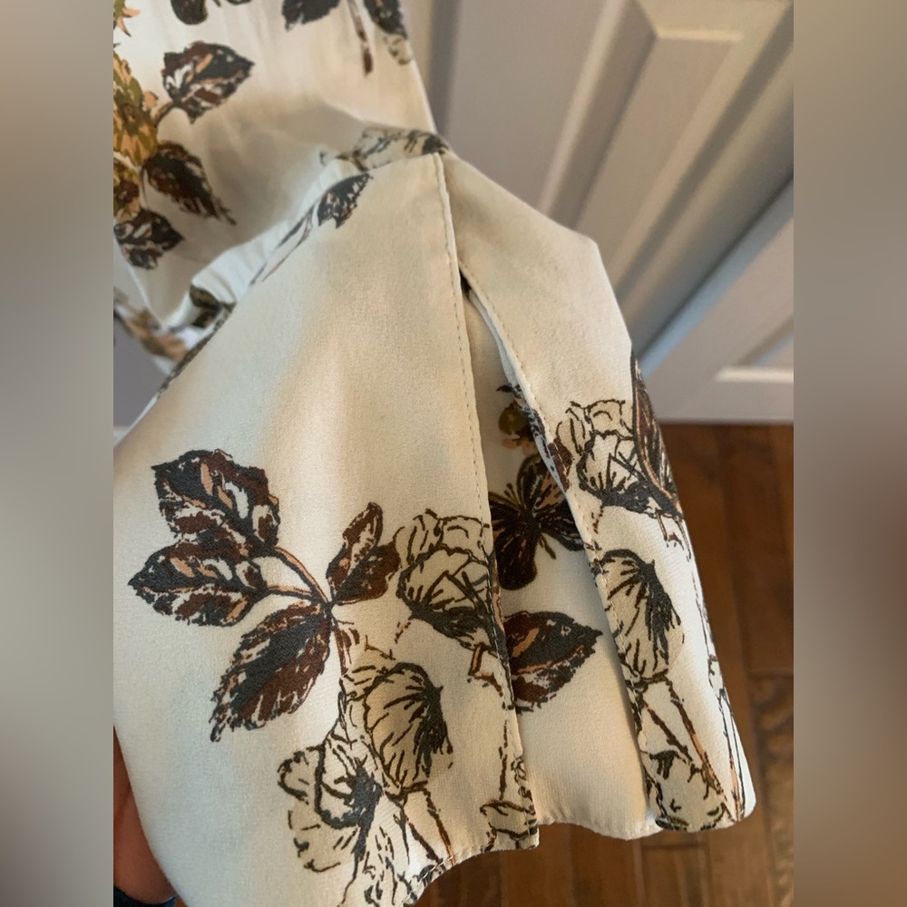 Free People Pebble Crepe So Fine Smocked Tunic Top in Ivory Combo - Small - Picture 11 of 13